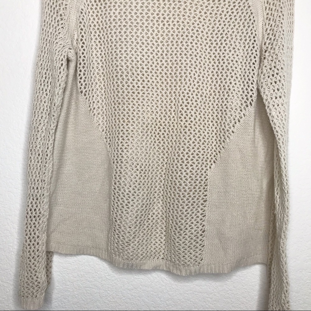 Silence + Noise Cream Open Weave Sweater Small - image 3